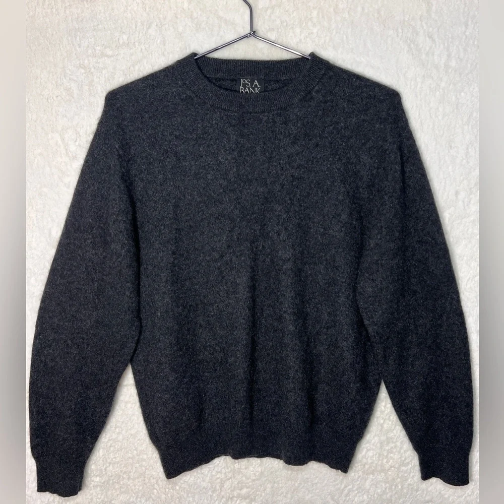 Jos. A. Bank Wool-Cashmere Crew Neck Sweater charcoal